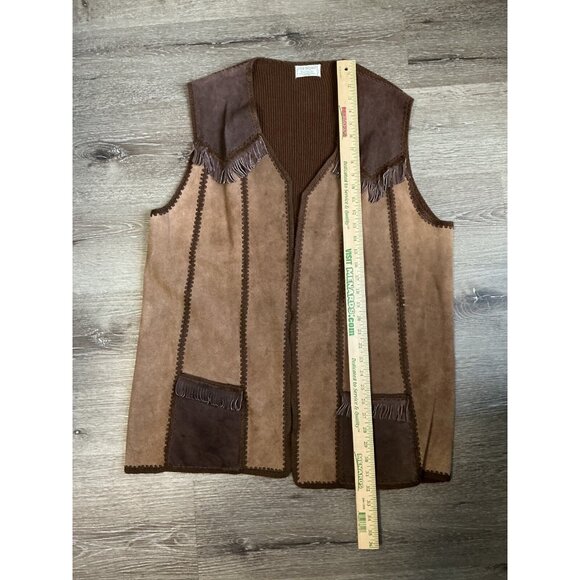 Vintage Lane Bryant Fringe Leather Front‎ Vest XL Festival Western - Picture 11 of 11